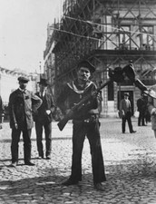 Sailor priest's biretta bayonet during revolution which forced abd - 1910 Photo