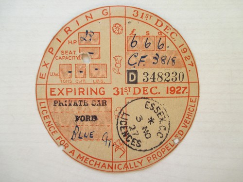 Tax disc old - tax,
