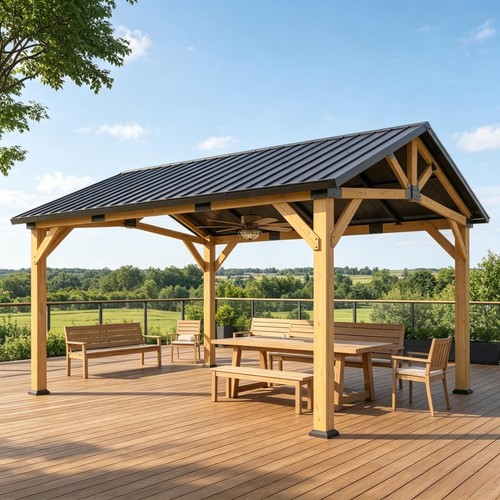 Hardtop gazebo with gable - hardtop,