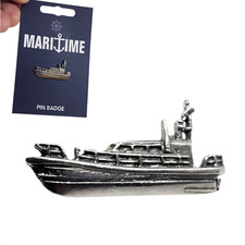 Life Boat Pin Badge Pewter
