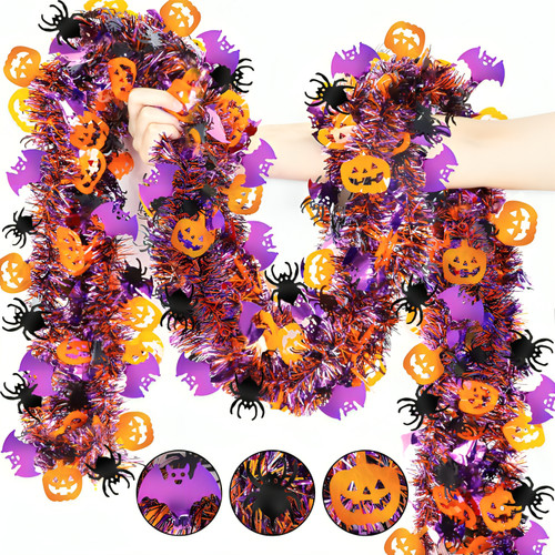 Halloween tinsel garland - halloween,