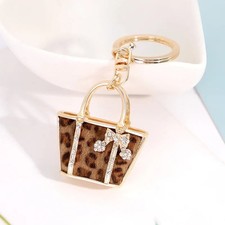 Leopard Print Handbag Key Ring