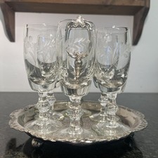Vintage Etched Glass Liqueur