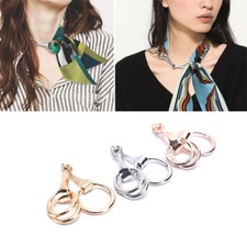 Womens Silk Scarf Buckle Ring