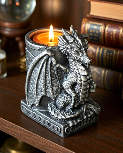Dragon cast resin candle - dragon,