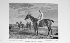 Original Old Antique Print Portrait 1897 Captain Ross Clinker Sport Victorian