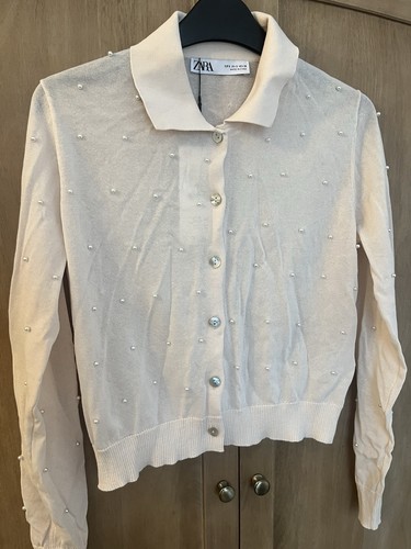 Zara pearl cardigan - in, nude