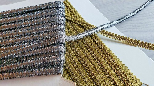 Metallic gimp 10mm scroll - 10mm, trim