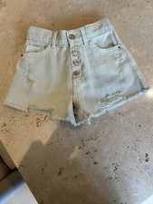 Zara Girls Light Khaki Denim Shorts 10 Years