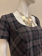  Pepperberry Bravissimo Dress Grey Pink Black Mix UK 12RC Lined Wool Mix VGC