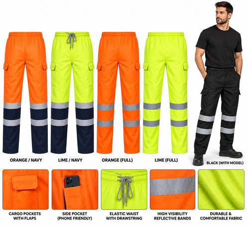 Vis work trousers - hi-vis,