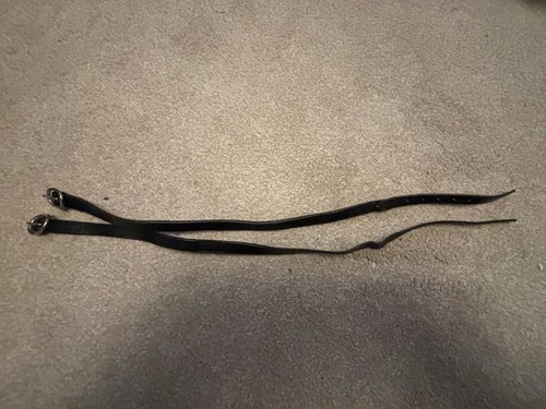 Black leather spur straps - black,