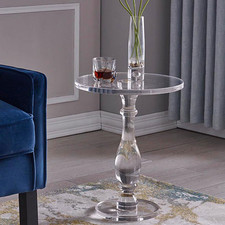 Premium Clear Acrylic End Table Drink Pedestal Table Home Decor Display Table UK