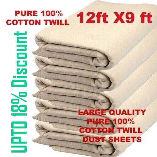 Cotton twill dust sheets - dust,