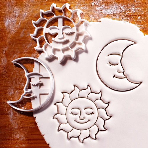 Celestial sun and moon cookie - moon,