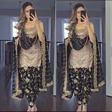 Indian Punjabi Style Patiala Dhoti Kurta With Dupatta Sets Women Salwar Kameez