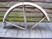 Vintage Motorcycle Trials Type Aluminium Front Mudguard With Stays Used