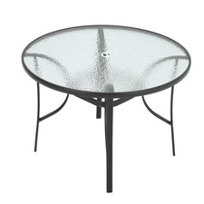 105cm Round Glass Table Black