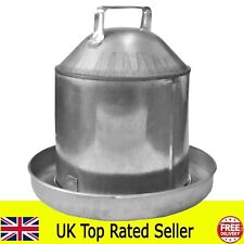 galvanised metal chicken drinker water dispenser 2 gallon hen poultry