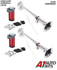 150db 12V Chrome 2X Super Loud Single Trumpet Air Horn Kit Truck Lorry Boat