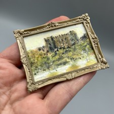 Dolls House Miniature Vintage 1:12 Painting Ludlow Castle By Kathleen Woffinden