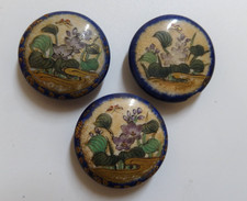 3 X JAPANESE SATSUMA PAINTED