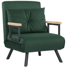 HOMCOM Click Clack Single Chair Bed Settee for Living Room, Green