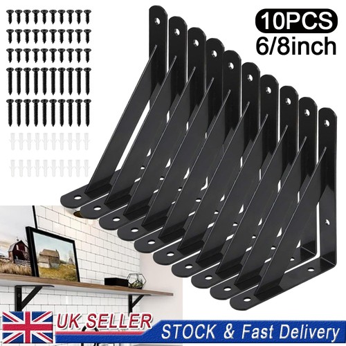 10x 8inch shelf brackets - 6/8inch,