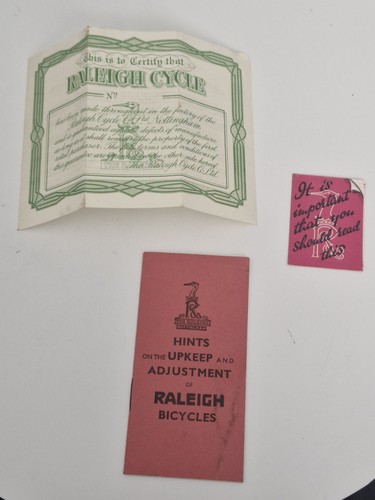 Vintage raleigh bicycle manual - vintage,