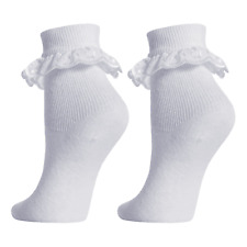 3/6/12 Pairs Girls Frilly Lace
