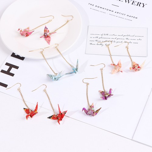 Kranich earrings origami - kranich,