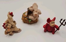 3 PIGGIN' PIG ORNAMENTS DAVID