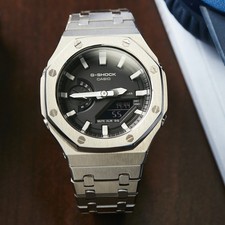 G-Shock CasiOak Black Watch Mod | GA-2100 Custom Mod with Stainless Steel Strap