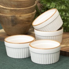 Set Of 4 Ribbed Stoneware