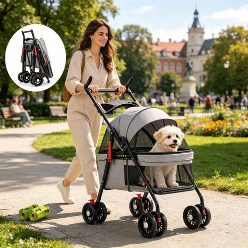 Pet travel stroller dog cat - dog,