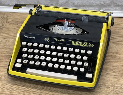 Bright yellow typewriter - yellow,