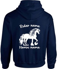 Horse Hoodie personalised rider horse name stallion equestrian xmas present top