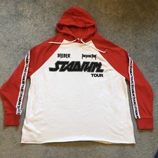 Justin Bieber Purpose Tour Stadium Hoodie Red White Size M