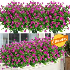 6X Artificial Plants Fake Flowers In/Outdoor For Garden Porch Window Box Plants