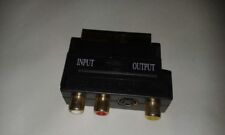 2 x Gold Plated Switchable Scart to 3 x Phono and S-Video Adapter BLACK   #VID18
