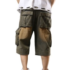 Men Cargo Pocket Denim Shorts