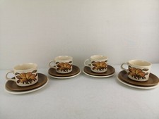 12 Piece Vintage Retro Worcester Palissy `KISMET`Cup Saucer Side plate Set VGC