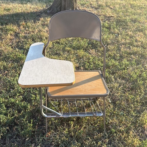 Vintage mcm school desk - vintage, chair