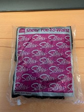 Silkies tights sheer toe to waist, X Tall 46-48 Black Bn in packaging 