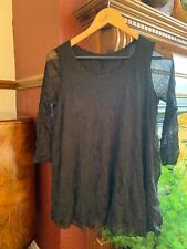 Yong Kim Black Crinkle Top