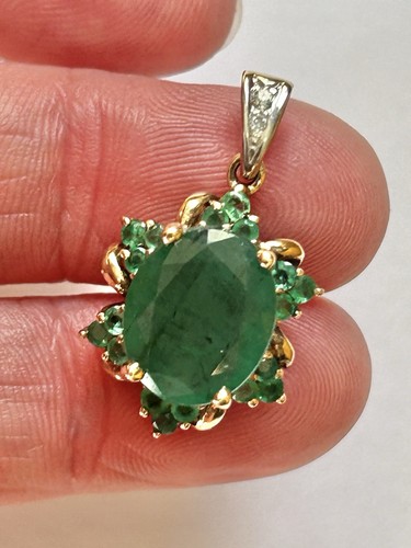 Gold large oval emerald - 9,