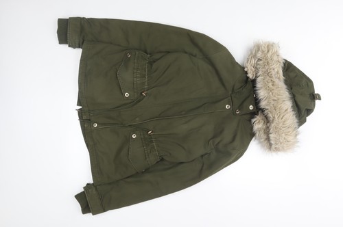 Zara women green - fur, hood
