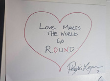 SIGNED PHYLLIS LOGAN DOODLE CHARITY AUCTION DR WHO DOWNTON ABBEY