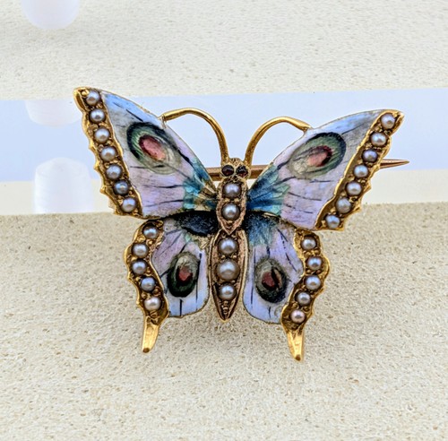 Art nouveau enamel pearl - art,
