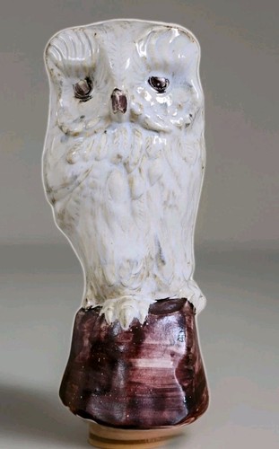 Rye pottery owl signed - rye,
